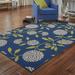 Blue/Brown 43.31 x 0.16 in Area Rug - Andover Mills™ Annice Floral Blue/Green/Ivory Indoor/Outdoor Area Rug, | 43.31 W x 0.16 D in | Wayfair