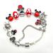 Disney Jewelry | Disney Mickey Minnie Mouse Charm Bracelet | Color: Red/Silver | Size: Os