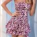 Victoria's Secret Dresses | Euc Victorias Secret Strapless Tiered Mini Dress | Color: Cream/Purple | Size: S