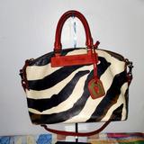 Dooney & Bourke Bags | Dooney & Bourke Satchel Animal Print Bag | Color: Black/Cream | Size: Large