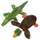 Best Pet Supplies 2-in-1 Stuffless Squeaky Dog Toys with Soft, Durable Fabric for Small and Large Pets, No Stuffing for Indoor Play, Holds a Plastic Bottle, Multicolor/Alligator & Wild Duck, Medium