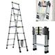 2m/2.3m Telescopic Ladder DIY Aluminum Alloy Folding Extendable, Adjustable Step,Lightweight Extension Ladder for Home Office Loft Use (6+7 steps)