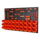 Set of 27 M size IN-Box storage bins, tool hangers and wall mounted louvre