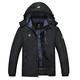 YuKaiChen Men's Waterproof Fleece Snowboard Jacket Windproof Warm Ski Coat Multi-Pockets Black-M