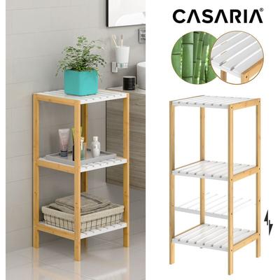 Casaria - Badregal Bambus Ablagen Belastbarkeit 30kg Küche Kinderzimmer Wohnzimmer Bad Regal Image