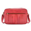 House of Luggage Women Soft Leather Shoulder Bag Vintage Small Cross Body Satchel HLG631 (Red)