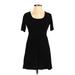 Forever 21 Casual Dress - A-Line: Black Solid Dresses - Women's Size Small