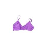 Swimsuit Top Purple Solid Swimwear - Women's Size Large