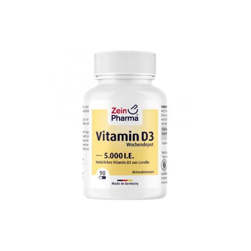 Zein Pharma – VITAMIN D3 5000 I.E. Wochendepot Kapseln Vitamine