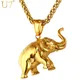 U7 – collier avec pendentif en forme d'éléphant pour homme bijou en acier inoxydable couleur or