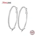 TONGZHE – boucles d'oreilles Huggie en argent Sterling 925 pour femmes bijoux en or jaune style