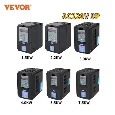 VEVOR Convertisseur d'entraînement à fréquence Variable VFD 1.5/2.2/3.0/4.0/5.5/7.5KW AC 220V 3P