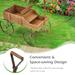 Wooden Wagon Plant Bed With Wheel for Garden Yard - 24.5" x 13.5" x 24" (L x W x H)