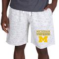 Men's Concepts Sport White/Charcoal Michigan Wolverines Alley Fleece Shorts