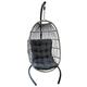 SEDOL Hanging Egg Chair - Premium Collapsible (Foldable) Egg Swing Chair - Rattan Weave Egg Garden Chair with Stand - Hanging Chair for Garden, Patio, Outdoor, and Indoor (Grey)