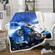 Motorcycle Rider Plush Blankets and throws Extreme Sport Sherpa Blanket for Kids Boys Girls Motocross Fleece Throw Blanket Motorbike Quilt Cover Double 60x79 Inch