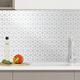 WALPLUS 28.5x14cm@60 pcs Brilliant White Silver Hexacube Wall Tile Sticker Backsplash Tile Paint Stick on Tiles Peel and Stick Self Adhesive Wall Tiles Stickers for Kitchen Bathroom Tile Transfer