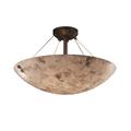 Justice Design Group Alabaster Rocks! 21 Inch 3 Light Semi Flush Mount - ALR-9651-35-NCKL-F1