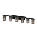 Justice Design Group Wire Glass Dakota 45 Inch 6 Light Bath Vanity Light - WGL-8786-10-GRCB-NCKL