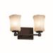 Justice Design Group Veneto Luce 13 Inch 2 Light Bath Vanity Light - GLA-8422-16-WHTW-NCKL