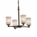 Justice Design Group Veneto Luce 21 Inch 4 Light Mini Chandelier - GLA-8420-16-WTFR-MBLK