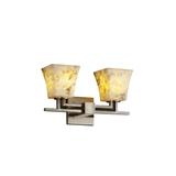 Justice Design Group Alabaster Rocks! 16 Inch 2 Light Bath Vanity Light - ALR-8702-15-MBLK