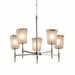 Justice Design Group Veneto Luce 24 Inch 5 Light Chandelier - GLA-8410-16-CLRT-NCKL-LED5-3500