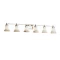 Justice Design Group Alabaster Rocks! 50 Inch 6 Light Bath Vanity Light - ALR-8426-20-MBLK