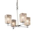 Justice Design Group Veneto Luce 21 Inch 4 Light Mini Chandelier - GLA-8420-26-CLRT-NCKL