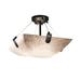 Justice Design Group Clouds 21 Inch 3 Light Semi Flush Mount - CLD-9611-25-MBLK-LED3-3000