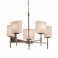 Justice Design Group Fusion 24 Inch 5 Light Chandelier - FSN-8410-30-FRCR-DBRZ