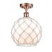 Innovations Lighting Bruno Marashlian Large Farmhouse Rope 10 Inch 1 Light Semi Flush Mount - 516-1C-PN-G121-10RW