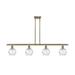 Innovations Lighting Bruno Marashlian Small Deco Swirl 46 Inch 4 Light Linear Suspension Light - 516-4I-BB-G1213-6-LED