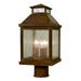 Arroyo Craftsman Canterbury 12 Inch Tall 3 Light Outdoor Post Lamp - CAP-7WO-BZ