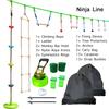 50ft Ninja Slackline Jungle Swing Gym Ninja Warrior Obstacle Course for Kids with Climbing Rope Disc Swing Set