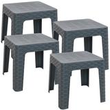 Sunnydaze Patio Side Table - Set of 4 - 18-Inch Square