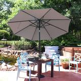 Sunnydaze 9-Foot Outdoor Market Patio Umbrella with Solar LED Lights