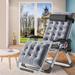 JTANGL Premium Lawn Recliner Folding Portable Chaise Lounge w/ Detachable Cushion Zero Gravity Chair, in Gray | 45 H x 26.4 W x 30.5 D in | Wayfair