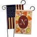Breeze Decor Autumn Initial 2-Sided Polyester 18.5 x 13 in. Garden Flag in Red/Brown | 18.5 H x 13 W in | Wayfair BD-HA-GP-130040-IP-BOAA-D-US09-BD