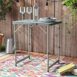 Arlmont & Co. Jaqueline Folding Camping Outdoor Table Wood/Metal in Brown/Gray | 25.25 H x 23.5 W x 17.75 D in | Wayfair