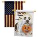 Breeze Decor Halloween Boo Doggie 2-Sided Polyester 40 x 28 in. House Flag in Gray | 40 H x 28 W in | Wayfair BD-HO-HP-112086-IP-BOAA-D-US18-WA