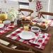 Gracie Oaks Skookum Farmhouse Living Buffalo Check 19" Cotton Placemat Cotton in Red/White | 19 W x 0.1 D in | Wayfair