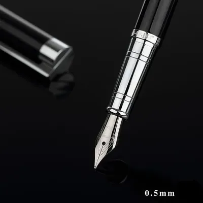 Jinhao – stylo plume classique noir et argent avec pointe en Iridium de 0.5mm le meilleur cadeau