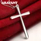 Aravant-Collier pendentif croix en argent 925 pour femme et homme bijoux de fête JOFor