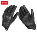 Gants de Moto en cuir véritable gants d'hiver été peau de chèvre conduite toucher opération