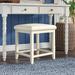 Dovecove McCook Vanity Stool Wood/Upholstered in White | 19.25 H x 15.75 W x 15.75 D in | Wayfair 46F0BB1A729443C8B9C4EEDFE948A399