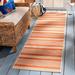 Orange/White 27 x 0.25 in Area Rug - Wade Logan® Arneshia Striped Terracotta/Beige Indoor/Outdoor Area Rug | 27 W x 0.25 D in | Wayfair