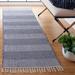 Blue/Navy 27 x 0.28 in Area Rug - Union Rustic Annia Striped Hand-Woven Flatweave Cotton Ivory/Navy Area Rug Cotton | 27 W x 0.28 D in | Wayfair