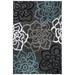 Black/Blue 120 x 0.49 in Area Rug - Winston Porter Carius Performance Floral Gray/Blue/Black/White Area Rug | 120 W x 0.49 D in | Wayfair