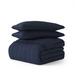 Wade Logan® Chisolm Double Brushed Microfiber Square Pattern Quilted Coverlet Set Polyester/Polyfill/Microfiber in Blue/Navy | Wayfair